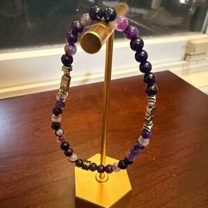 Purple Beaded Bracelet (easter basket!)
